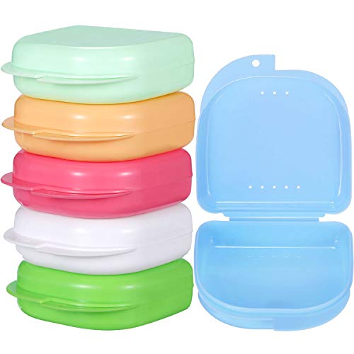 Gejoy 6 Pieces Retainer Case Mouth Guard Case Orthodontic Denture Storage Con...
