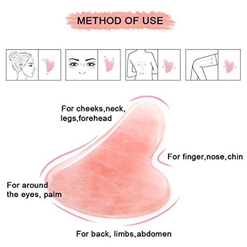 Gua Sha Facial Tool,Natural Stone Jade Roller Guasha Scraping Massage Tool fo...