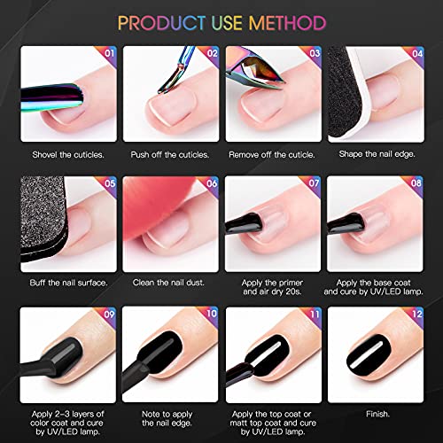 Gelfavor Gel Nail Polish 1 Pcs 15ml Pure Black Popular Colors Soak Off Gel Po...