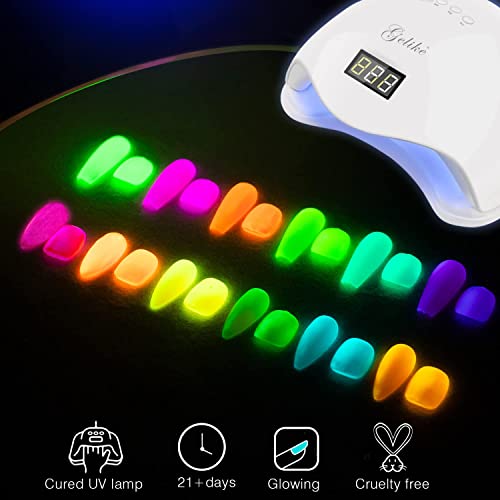 Gelike Glow in the Dark Gel Nail Polish Neon Luminous Gel Polish Set Fluoresc...