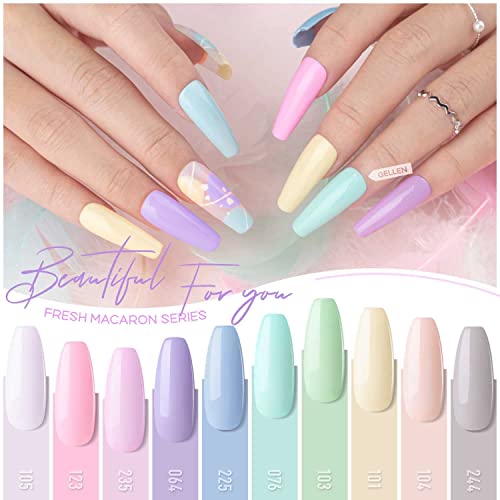 Gellen 10 Colors Gel Nail Polish Starter Kit With UV/LED Light, 24W Nail Drye...