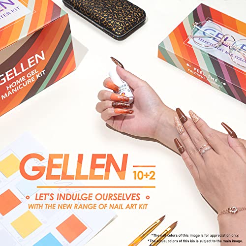Gellen 10 Colors Gel Nail Polish Starter Kit With UV/LED Light, 24W Nail Drye...