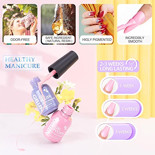 Gellen 36 Colors Gel Nail Polish Kit - With No Wipe Top&Base Coat Matte Top C...