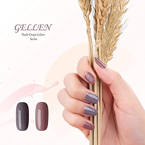 Gellen Gel Nail Polish Kit- Nude Grays 6 Colors, Popular Nail Art Design Clas...