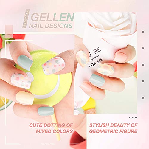Gellen Gel Nail Polish Set - Macaron Series 6 Colors, Popular Girly Fresh Nai...