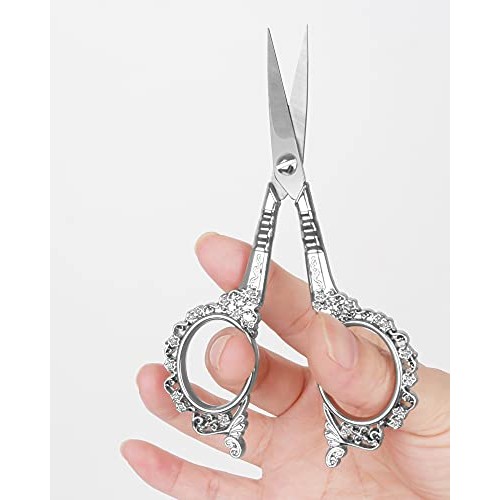 Eyebrow Grooming Scissors, Gemice Vintage Stainless Steel Cuticle Precision B...