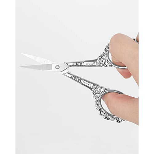 Eyebrow Grooming Scissors, Gemice Vintage Stainless Steel Cuticle Precision B...