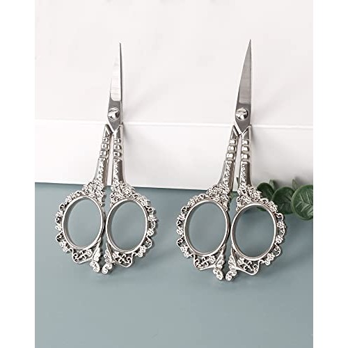 Eyebrow Grooming Scissors, Gemice Vintage Stainless Steel Cuticle Precision B...