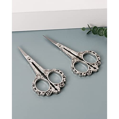 Eyebrow Grooming Scissors, Gemice Vintage Stainless Steel Cuticle Precision B...