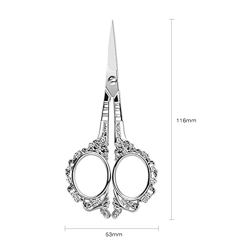 Eyebrow Grooming Scissors, Gemice Vintage Stainless Steel Cuticle Precision B...