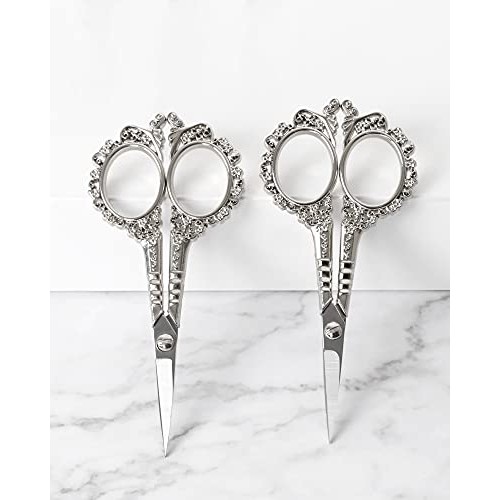 Eyebrow Grooming Scissors, Gemice Vintage Stainless Steel Cuticle Precision B...