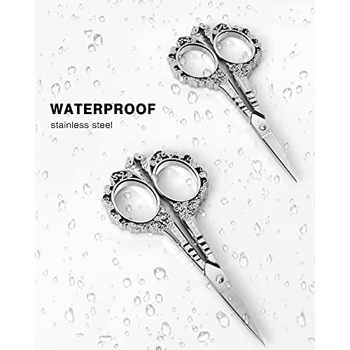 Eyebrow Grooming Scissors, Gemice Vintage Stainless Steel Cuticle Precision B...