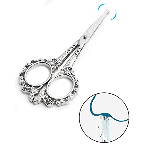 Gemice Nose Hair Scissors Rounded Tip Scissors Facial Hair Scissors Stainless...