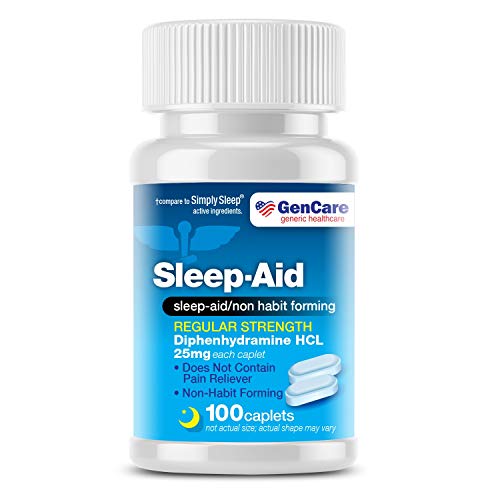 GenCare - Sleep Aid Diphenhydramine 25mg (100 caplets) | Regular Strength Non...