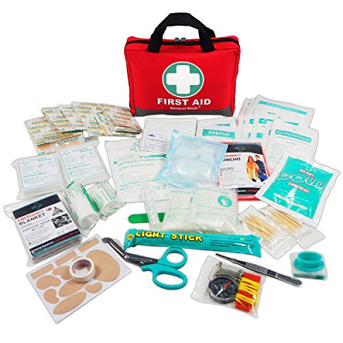 First Aid Kit -309 Pieces- Reflective Bag Design - Including Eyewash, Bandage...