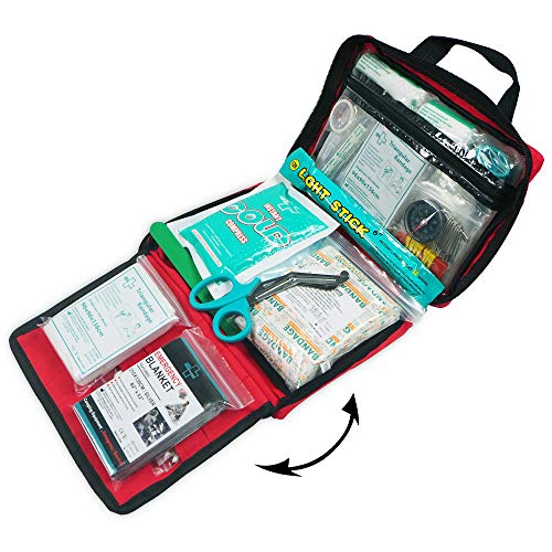 First Aid Kit -309 Pieces- Reflective Bag Design - Including Eyewash, Bandage...