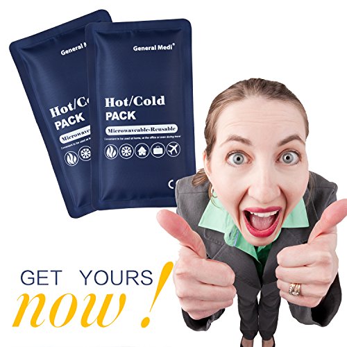 Hot & Cold Reusable Gel Pack Compress Wrap - Pack of 3 - Great for Migraine R...