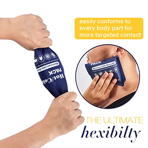 Hot & Cold Reusable Gel Pack Compress Wrap - Pack of 3 - Great for Migraine R...