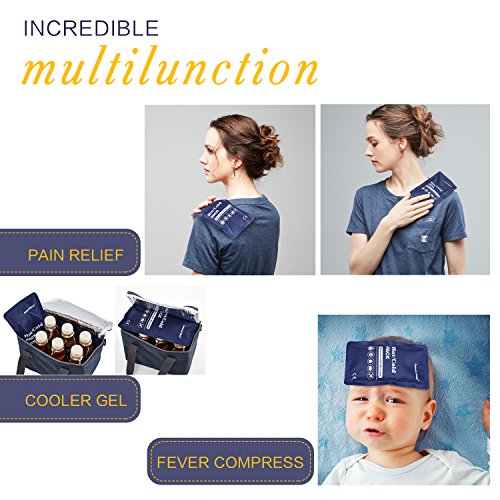 Hot & Cold Reusable Gel Pack Compress Wrap - Pack of 3 - Great for Migraine R...