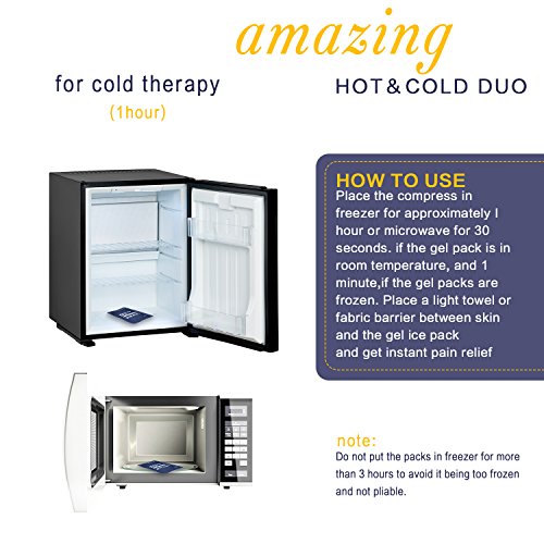 Hot & Cold Reusable Gel Pack Compress Wrap - Pack of 3 - Great for Migraine R...