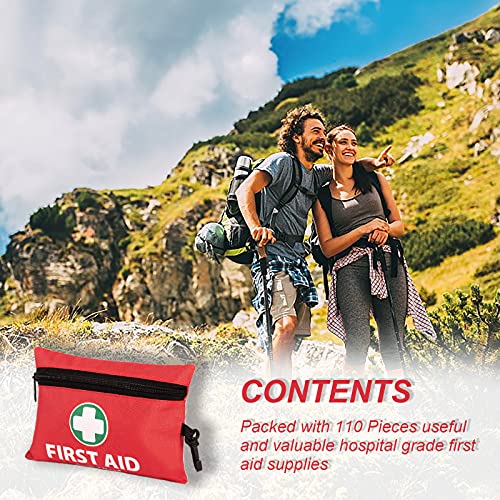 Mini First Aid Kit, 110 Pieces Small First Aid Kit - Includes Emergency Foil ...