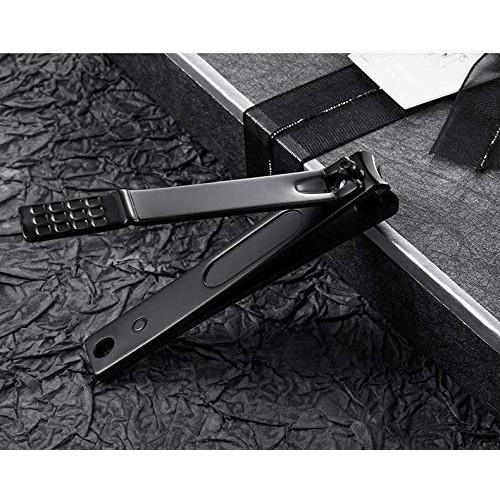 Nail Clippers Set Black Matte Stainless Steel Fingernail & Thick Toenail & In...