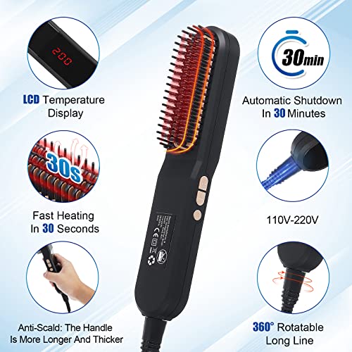 Beard Straightener for Men - Multifunctional Electric Heated Beard Straighten...