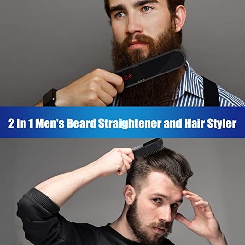 Beard Straightener for Men - Multifunctional Electric Heated Beard Straighten...