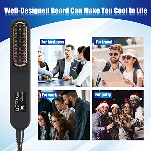 Beard Straightener for Men - Multifunctional Electric Heated Beard Straighten...