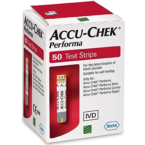 Blood Glucose Test Strips, 50 Strips for Accu-Chek Performa 50 Count (Pack of 1)
