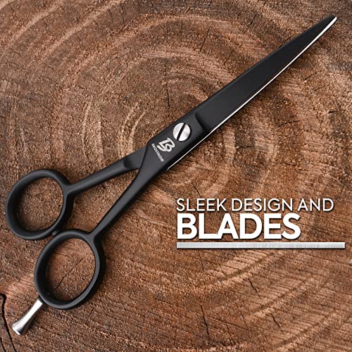 BROSTACHE German Beard and Mustache Stainless Steel Scissors 5" ,2 Combs,1 Le...