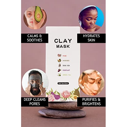Clay Mask Pods with Facial Brush Skin Care Set| Natural Skin Care Kit| Deep C...