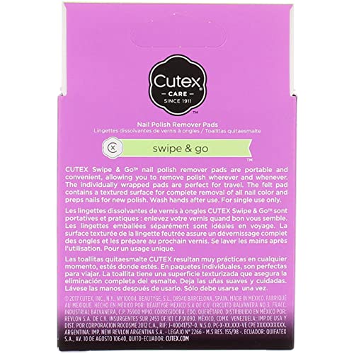 Cutex Swipe and Go Nail Polish Remover Pads (Pack of 2)