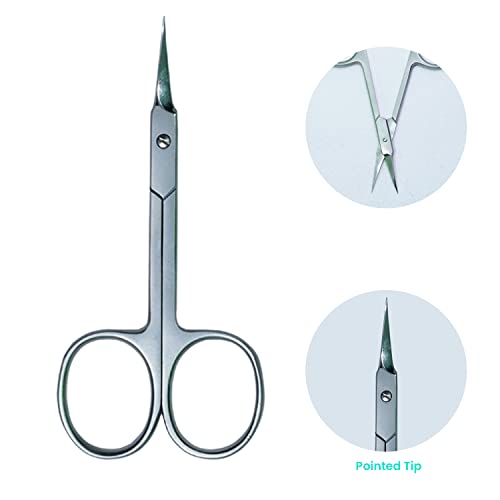 Cuticle scissors extra fine curved blade- nail scissor curved multipurpose sm...