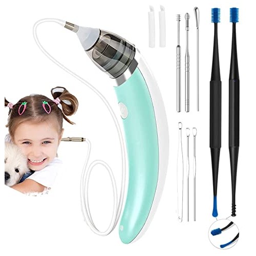 Ear Wax Vacuum Removal, 5 Levels Electric Ear Earwax Sucker Soft Reusable wit...