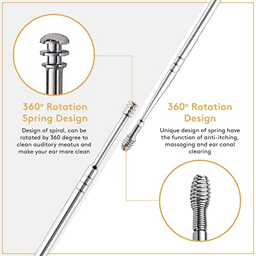 Earwax Removal Kit 7 Piece, Stainless Steel Ear Pick Tool Set, Ear Spoon Cure...