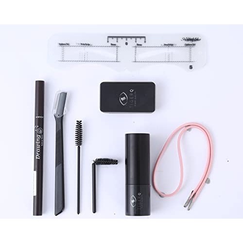 Eyebrow Stamp Stencil Kit: Eyebrow Stamp, Brow Soap, Eyebrow Razor, 6 Stencil...