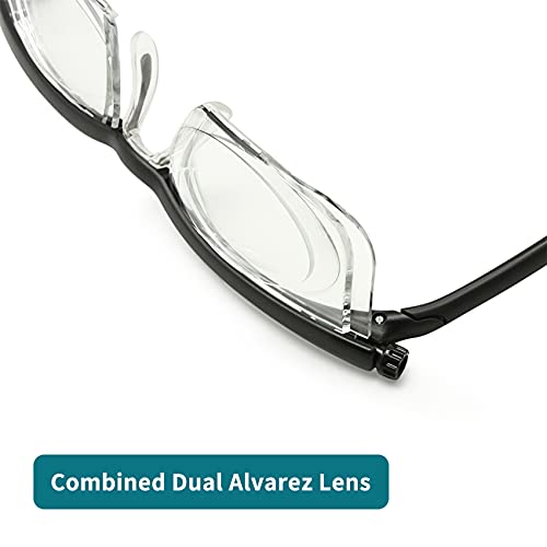 Focus Adjustable Eyeglasses -4D to +5D Myopia Magnifying Reading Glasses (Alv...