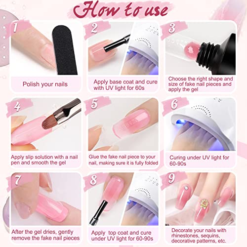 Gel Extension Kit, Poly Nail Gel Kit, 4 Colors*30g Nail Extension Gel, for St...