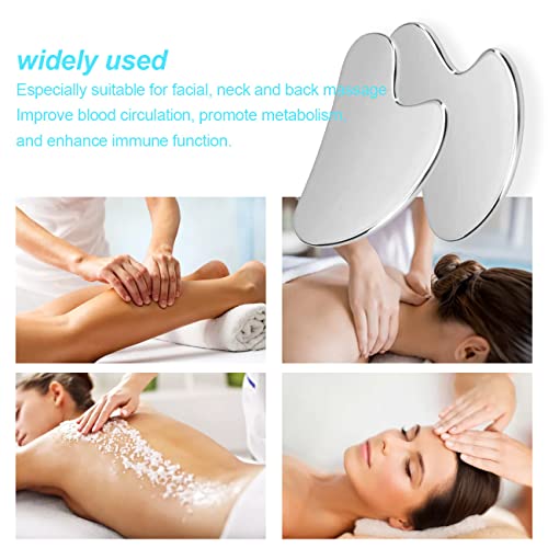Gua Sha Massage Tool Stainless Steel Shaving Board Chin and Neck Shaving Mass...