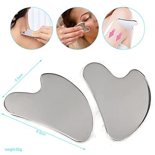 Gua Sha Massage Tool Stainless Steel Shaving Board Chin and Neck Shaving Mass...