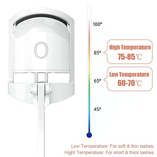 Heated Eyelash Curler, Electric Lash Curler with Silicone Heating Pads Profes...