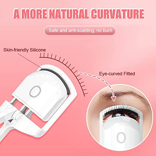 Heated Eyelash Curler, Electric Lash Curler with Silicone Heating Pads Profes...