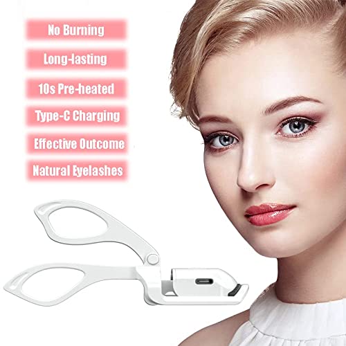 Heated Eyelash Curler, Electric Lash Curler with Silicone Heating Pads Profes...