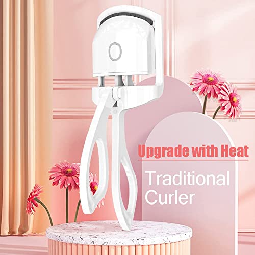 Heated Eyelash Curler, Electric Lash Curler with Silicone Heating Pads Profes...