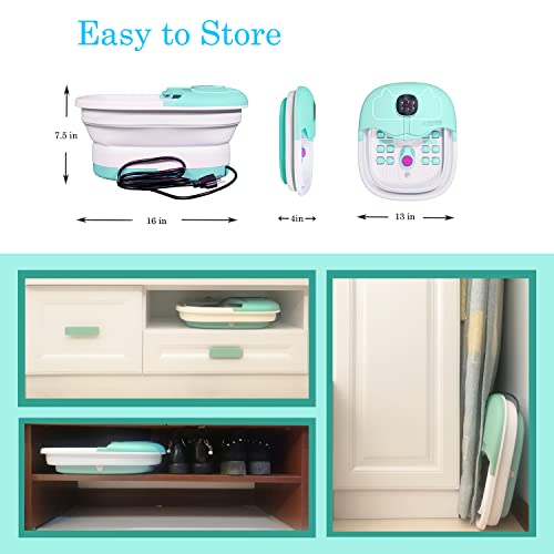 Homestime Collapsible Foot Spa Massager with Heat, Bubble, Remote Control, Pu...