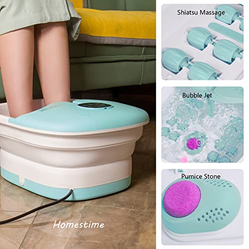 Homestime Collapsible Foot Spa Massager with Heat, Bubble, Remote Control, Pu...