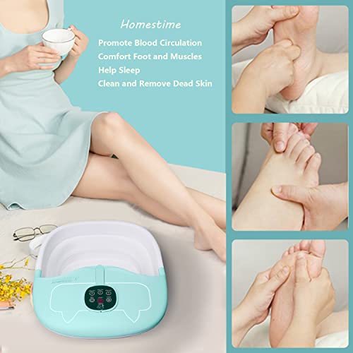 Homestime Collapsible Foot Spa Massager with Heat, Bubble, Remote Control, Pu...