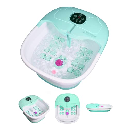 Homestime Collapsible Foot Spa Massager with Heat, Bubble, Remote Control, Pu...