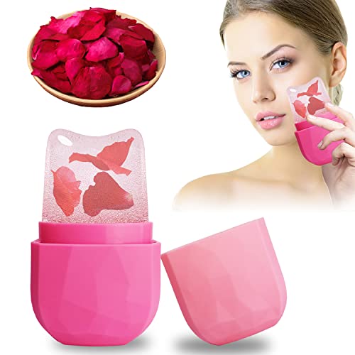 Ice Roller for Face and Eye Pink Cooling Face Roller Ice Mould 20 Dried Petal...